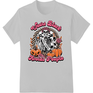 Premium quality apparel decoration on Spooky Skeleton Halloween Heat Transfer - Super DTF Print