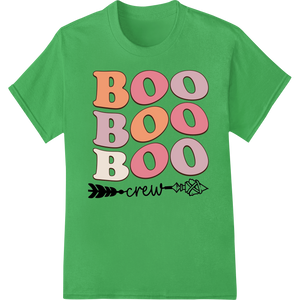 Playful 'Boo Crew' Donuts DTF Print Heat Transfer showcasing advanced custom t-shirts technology