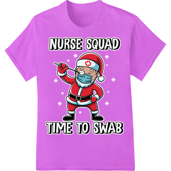 Retro Nurse Christmas DTF Print: Festive Healthcare Fun on purple shirt - SUPERDTF-DTF Prints-DTF Transfers-Custom DTF Prints