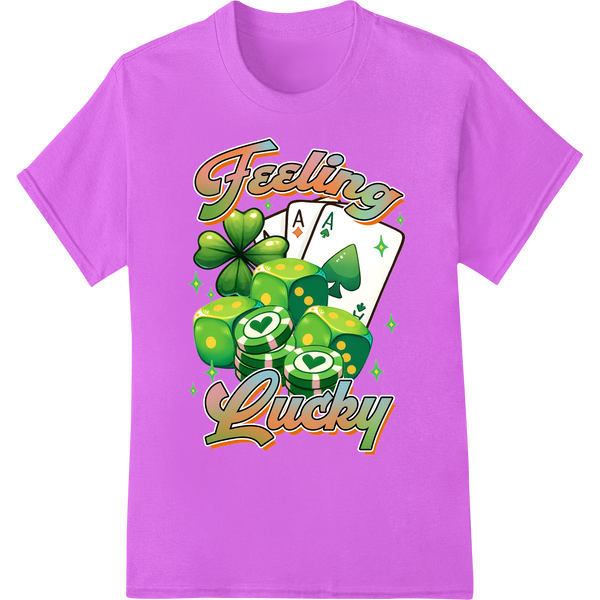 Feeling Lucky: Vibrant St. Patrick's Day DTF Heat Transfer on purple shirt - SUPERDTF-DTF Prints-DTF Transfers-Custom DTF Prints