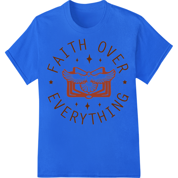 Dove of Faith: Inspirational DTF Print Heat Transfer on blue shirt - SUPERDTF-DTF Prints-DTF Transfers-Custom DTF Prints