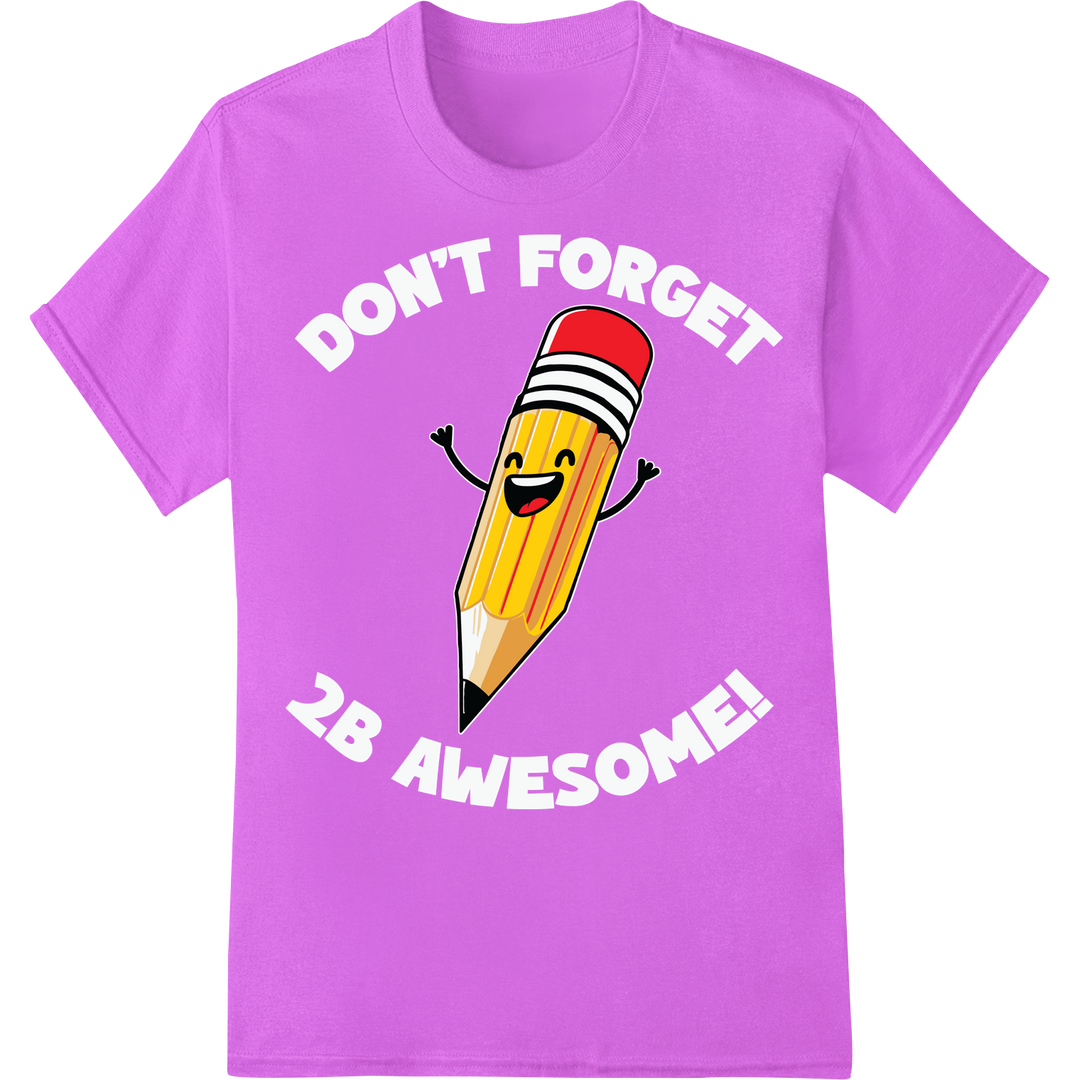 Smiling Pencil Grad: Scholarly Charm for Teachers & Students on purple shirt - SUPERDTF-DTF Prints-DTF Transfers-Custom DTF Prints