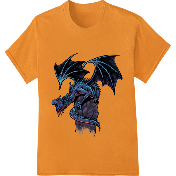 Durable vibrant DTF prints applied to Fierce Blue Fantasy Dragon DTF Print Heat Transfer