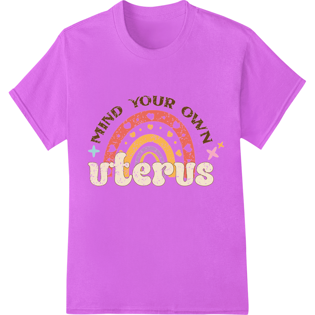 Find Your Own Uterus Women's Rights Feminist DTF Print on purple shirt - SUPERDTF-DTF Prints-DTF Transfers-Custom DTF Prints