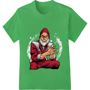 Jolly Santa Claus Cartoon Character Christmas DTF Print featuring professional high-quality t-shirt printing