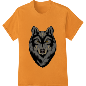 Vibrant customized apparel print on Fierce Wolf Gaze: Unleash Your Wild Side