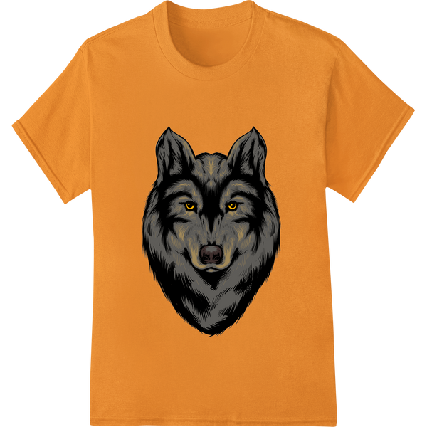 Vibrant customized apparel print on Fierce Wolf Gaze: Unleash Your Wild Side