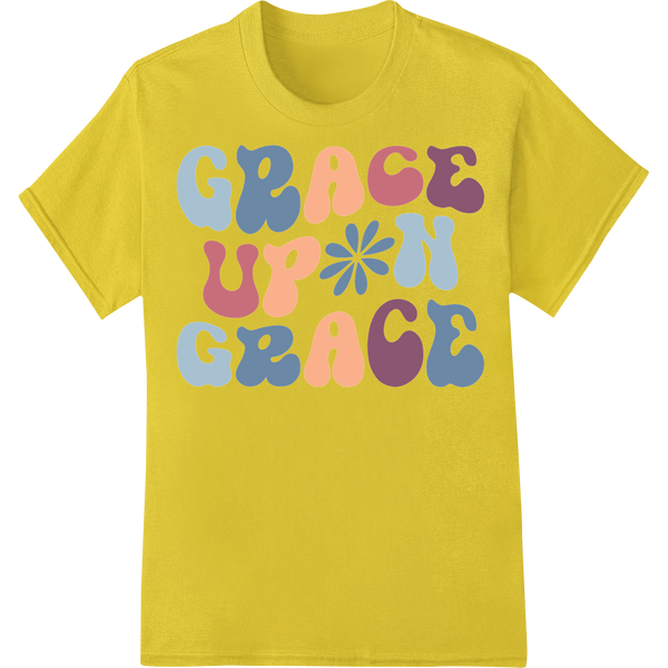 Groovy Abstract Shapes - Retro 60s Style Pattern Design on yellow shirt - SUPERDTF-DTF Prints-DTF Transfers-Custom DTF Prints