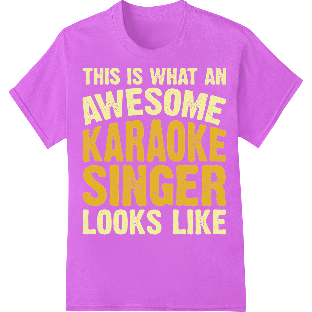 Awesome Karaoke Singer DTF Transfer Print | Karaoke Gift on purple shirt - SUPERDTF-DTF Prints-DTF Transfers-Custom DTF Prints