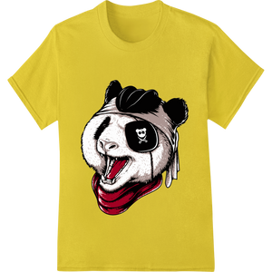 Edgy Panda Pirate Skull - Bold DTF Print Heat Transfer with custom innovative apparel printing artwork