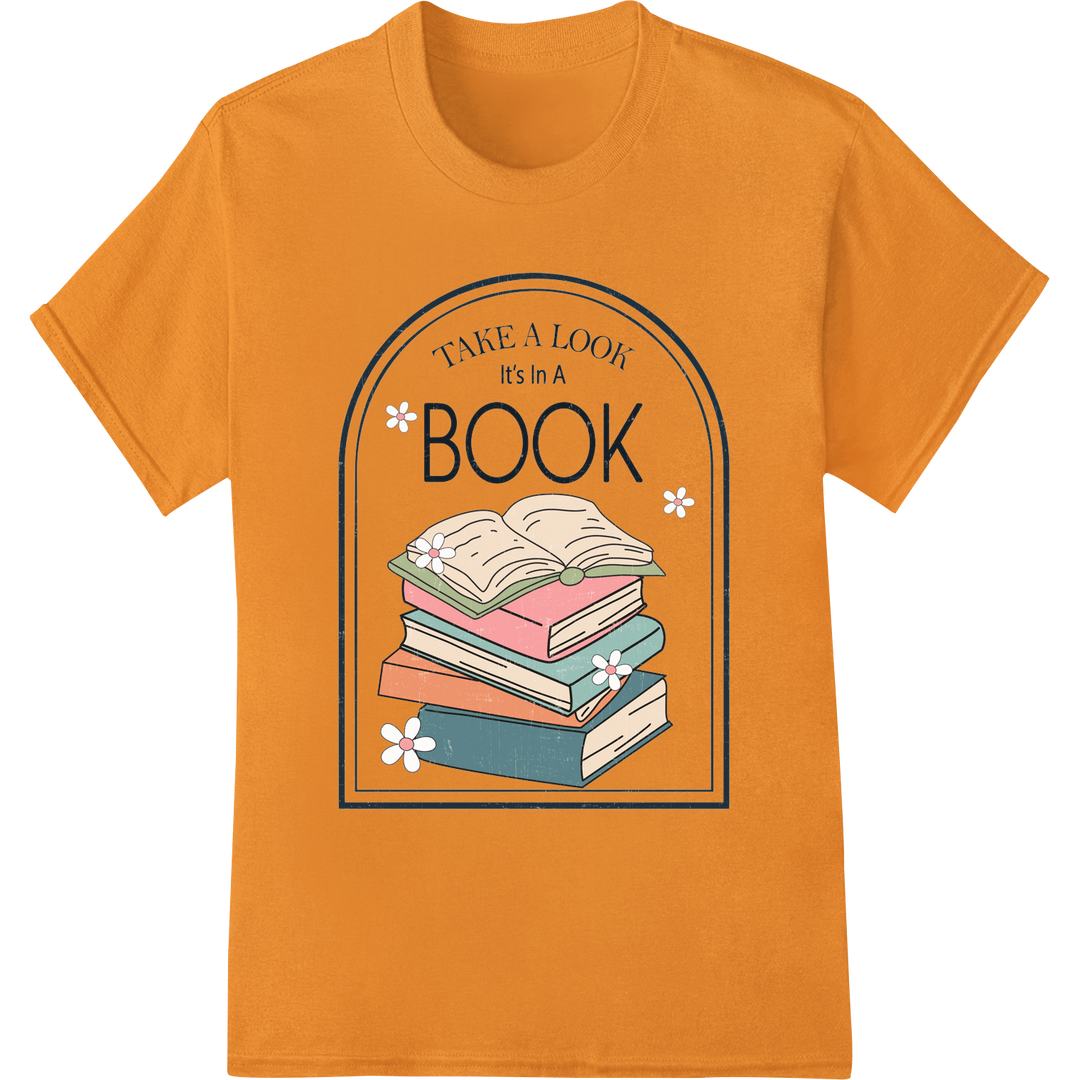 Ignite a Love for Reading with 'Book Lover' DTF Print on orange shirt - SUPERDTF-DTF Prints-DTF Transfers-Custom DTF Prints