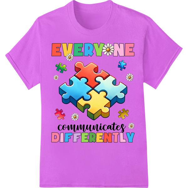 Autism Awareness: Embracing Diverse Communication Styles on purple shirt - SUPERDTF-DTF Prints-DTF Transfers-Custom DTF Prints