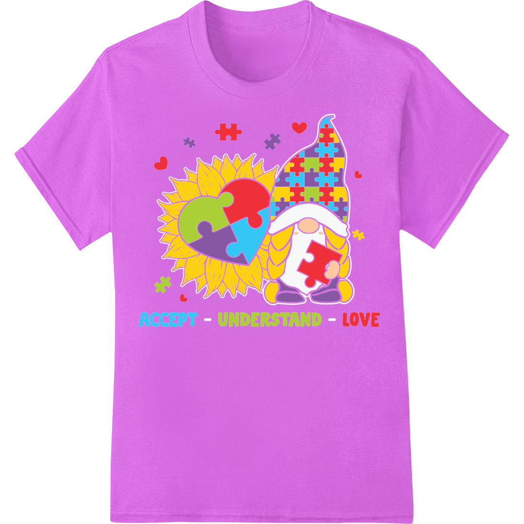 Embrace Autism Acceptance: Vibrant Teacher Support Design on purple shirt - SUPERDTF-DTF Prints-DTF Transfers-Custom DTF Prints