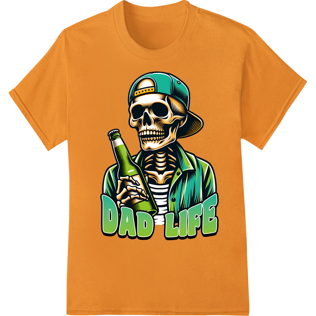 Dad Life Skeleton: Cool Father's Day DTF Print Transfer on orange shirt - SUPERDTF-DTF Prints-DTF Transfers-Custom DTF Prints