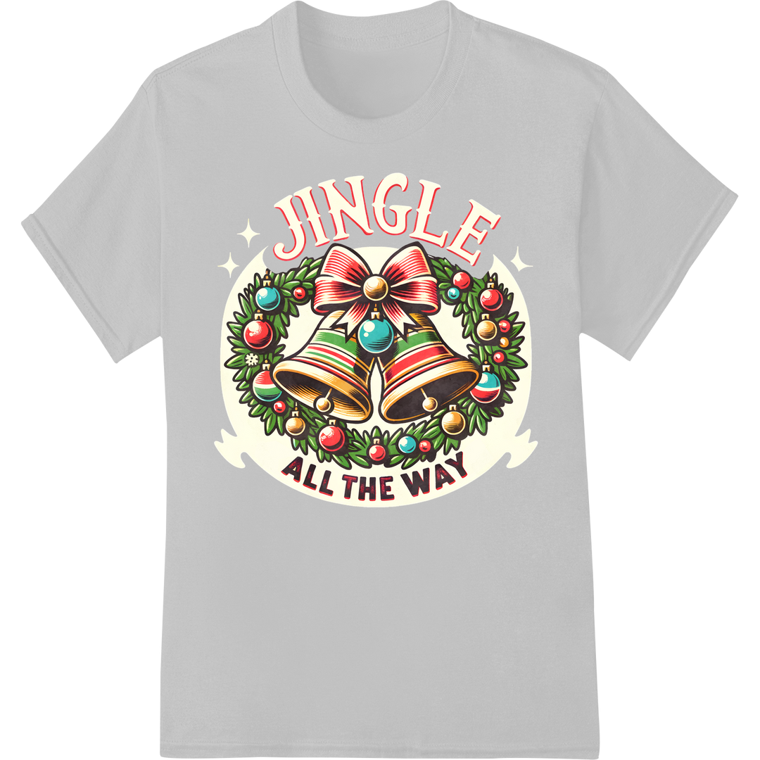 Festive Jingle Bells Christmas DTF Print Heat Transfer on white shirt - SUPERDTF-DTF Prints-DTF Transfers-Custom DTF Prints