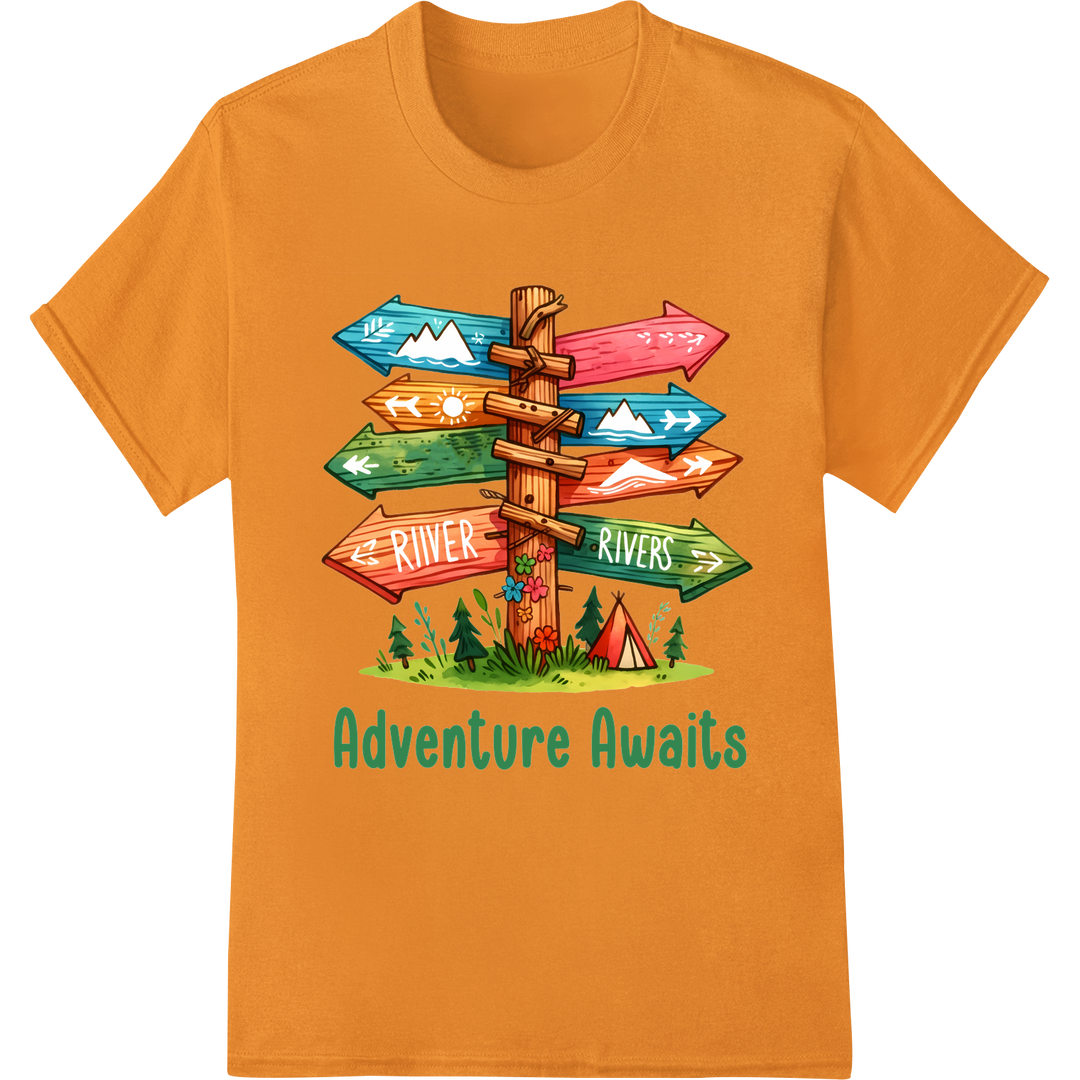 Embark on a Thrilling Adventure with this Outdoor DTF Print on orange shirt - SUPERDTF-DTF Prints-DTF Transfers-Custom DTF Prints