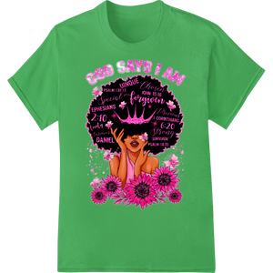 Vibrant Spiritual Affirmations DTF Print Heat Transfer on green shirt - SUPERDTF-DTF Prints-DTF Transfers-Custom DTF Prints