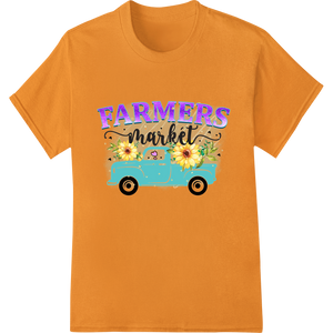 Rustic Sunflower Truck - Farmers Market Charm with custom garment printing artwork