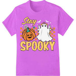 Stay Spooky This Halloween with Fun Ghost & Pumpkin Print featuring professional bulk t-shirt printing