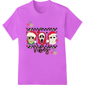 Custom customized apparel design - Scary Christmas Skulls Vibes - Creepy Holiday Horror DTF Print