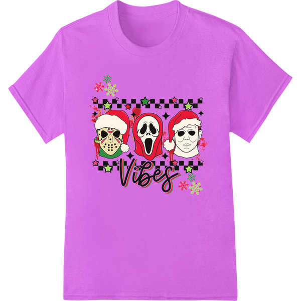 Custom customized apparel design - Scary Christmas Skulls Vibes - Creepy Holiday Horror DTF Print