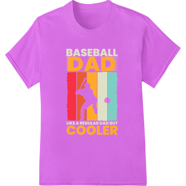 Bold Baseball Dad DTF Print Heat Transfer | Father's Day Gift on purple shirt - SUPERDTF-DTF Prints-DTF Transfers-Custom DTF Prints