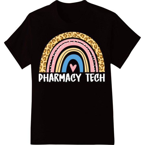 Vibrant Rainbow Pharmacy Tech DTF Print Heat Transfer on black shirt - SUPERDTF-DTF Prints-DTF Transfers-Custom DTF Prints