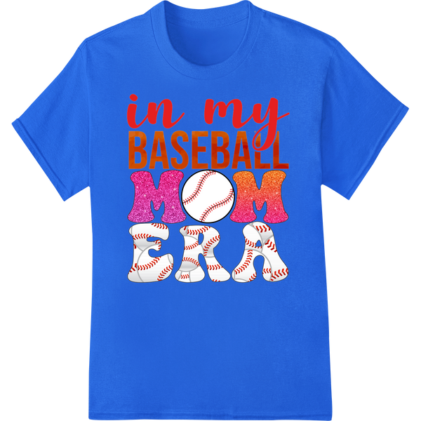 Show Your Pride: 'In My Baseball Mom' DTF Transfer Print on blue shirt - SUPERDTF-DTF Prints-DTF Transfers-Custom DTF Prints