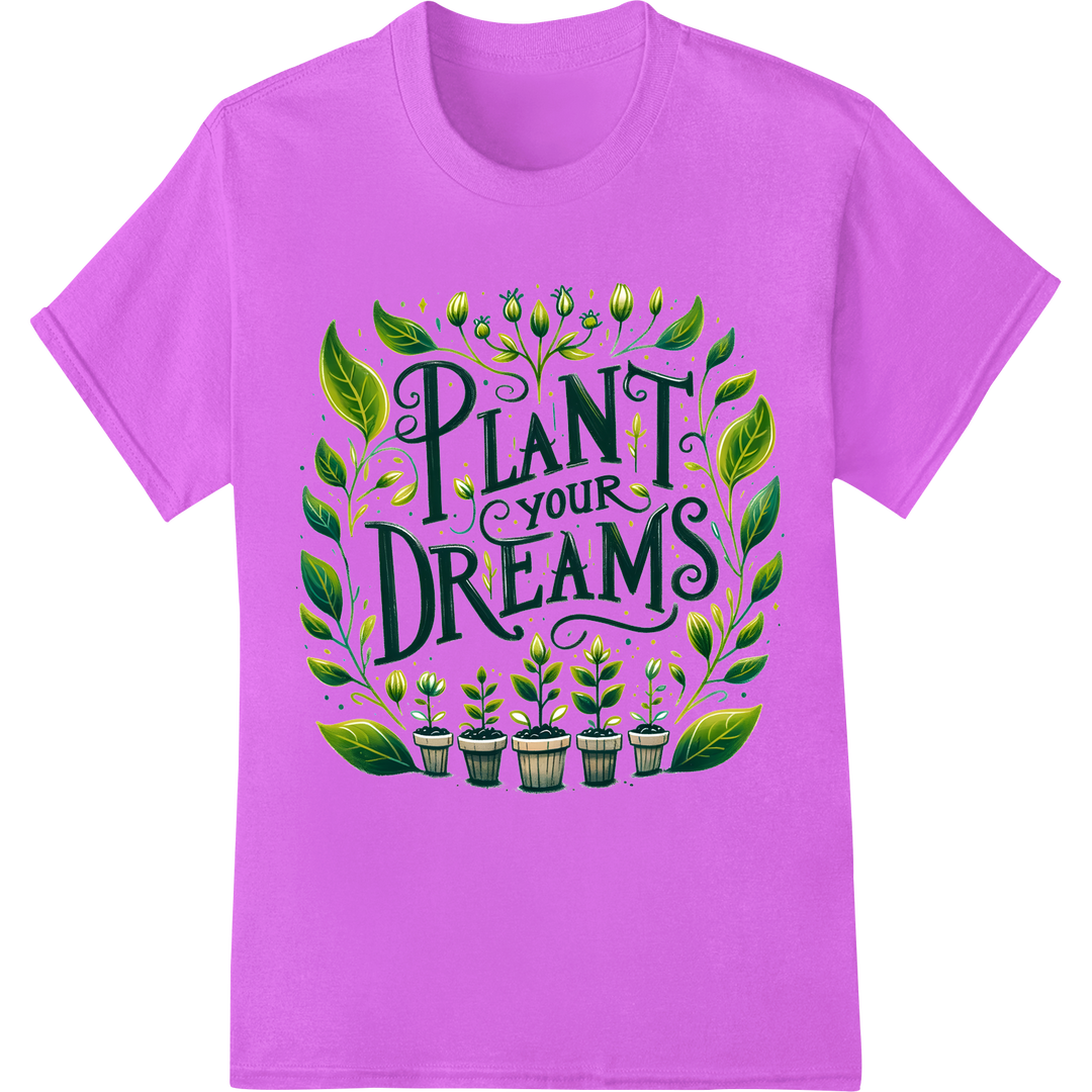 Plant Your Dreams: Inspiring Gardening Design for DTF Print on purple shirt - SUPERDTF-DTF Prints-DTF Transfers-Custom DTF Prints