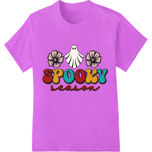 Spooky Season Ghost & Flowers Halloween Heat Transfer made with premium custom print solutions