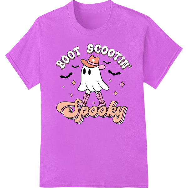 Personalized DTF print shop design for Boot Scootin' Spooky Ghost: Halloween DTF Print Heat Transfer