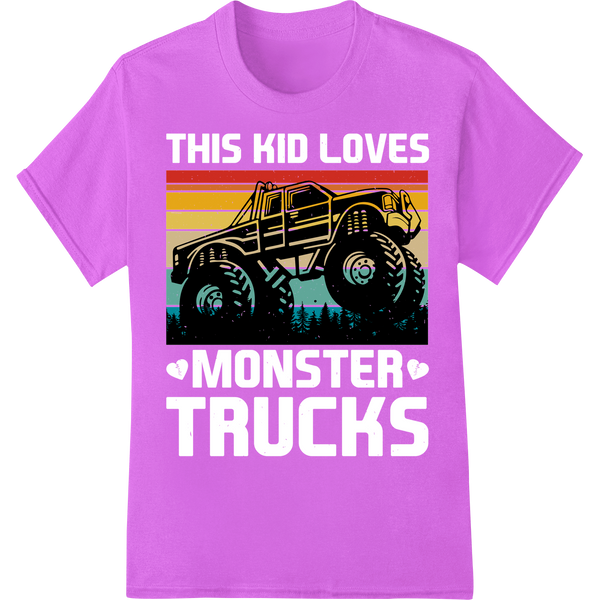 Retro Off-Road Truck DTF Print | Bold Vintage Monster Truck on purple shirt - SUPERDTF-DTF Prints-DTF Transfers-Custom DTF Prints