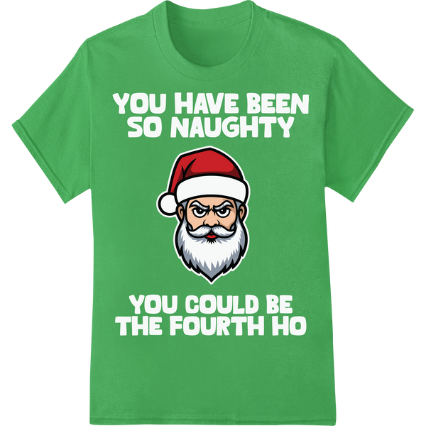 Playful Santa Cartoon - Funny Christmas DTF Print Transfer on green shirt - SUPERDTF-DTF Prints-DTF Transfers-Custom DTF Prints