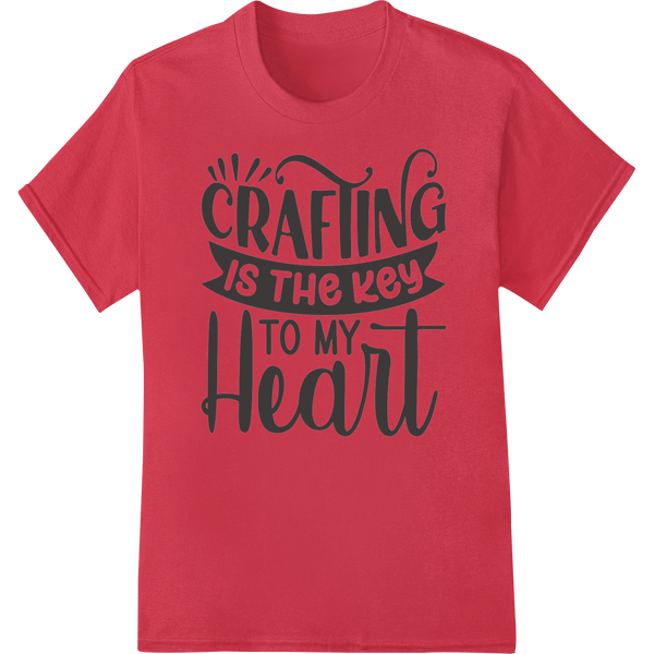 Unlock Your Crafting Heart: Charming DTF Transfer Print on red shirt - SUPERDTF-DTF Prints-DTF Transfers-Custom DTF Prints