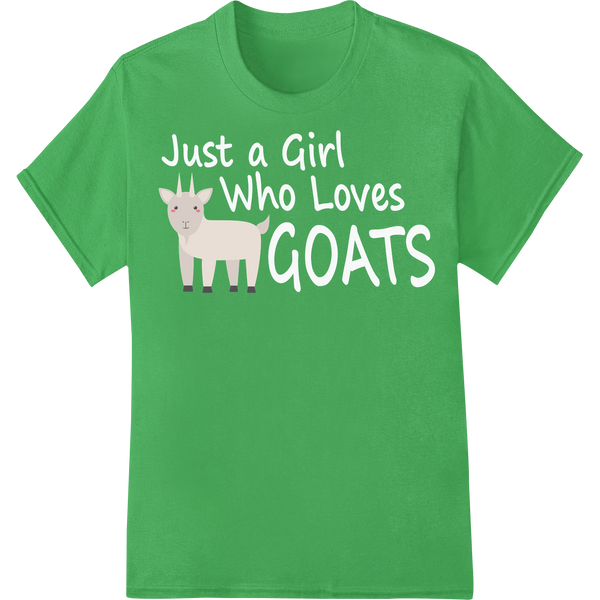 Adorable Baby Goat Farm Animal DTF Print Heat Transfer on green shirt - SUPERDTF-DTF Prints-DTF Transfers-Custom DTF Prints