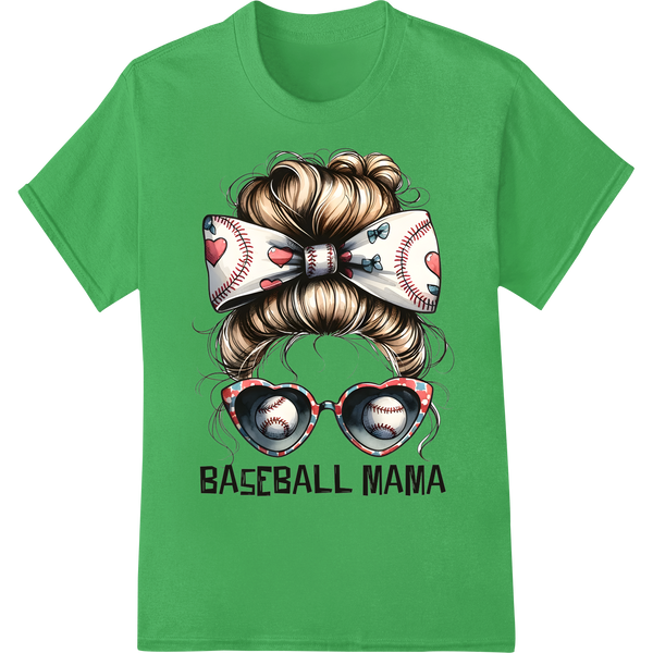 BASEBALL MAMA DTF Print: Show Your Love for the Game on green shirt - SUPERDTF-DTF Prints-DTF Transfers-Custom DTF Prints