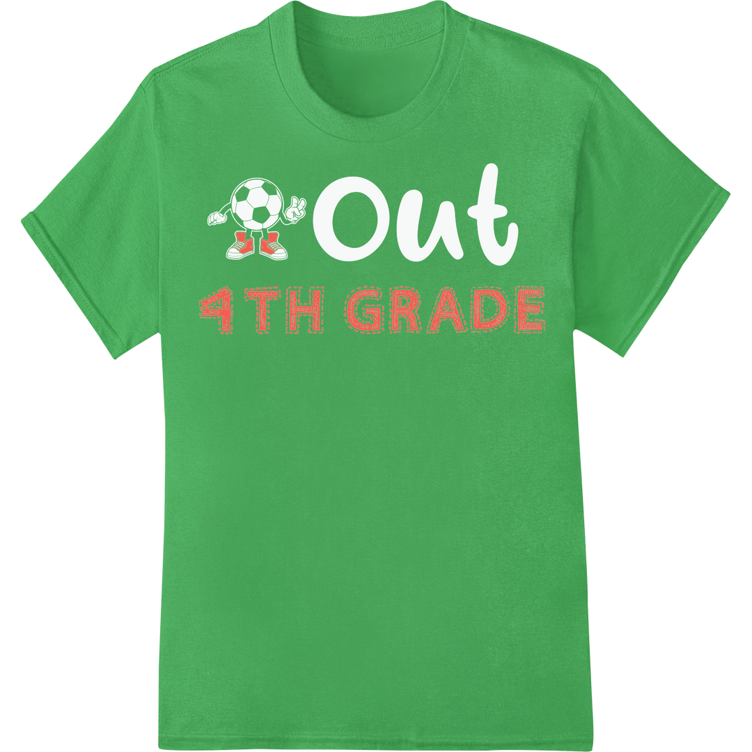 Celebrate 4th Grade with this Fun, Festive DTF Print Transfer on green shirt - SUPERDTF-DTF Prints-DTF Transfers-Custom DTF Prints