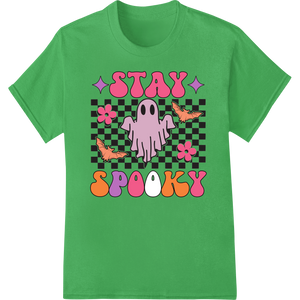 Stay Spooky: Cute Ghost Checkerboard Halloween Pattern showcasing advanced personalized clothing technology