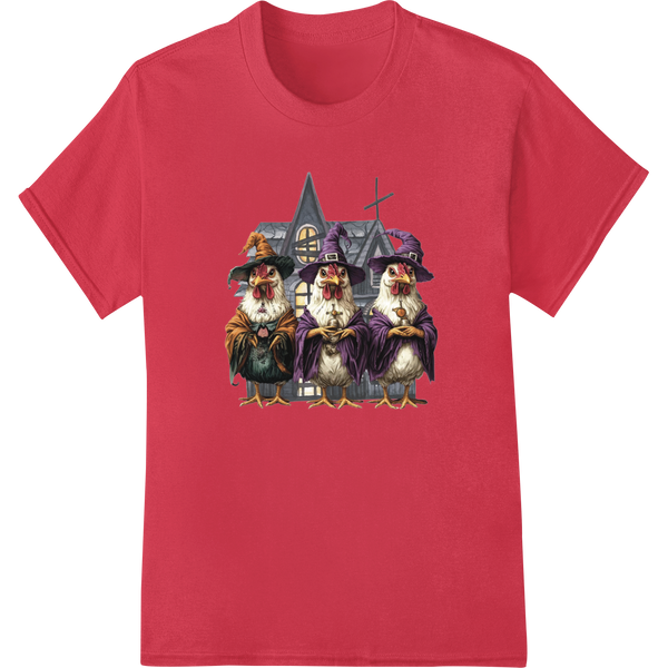 Enchanting Gnome Witches: Spooky Halloween Heat Transfer on red shirt - SUPERDTF-DTF Prints-DTF Transfers-Custom DTF Prints