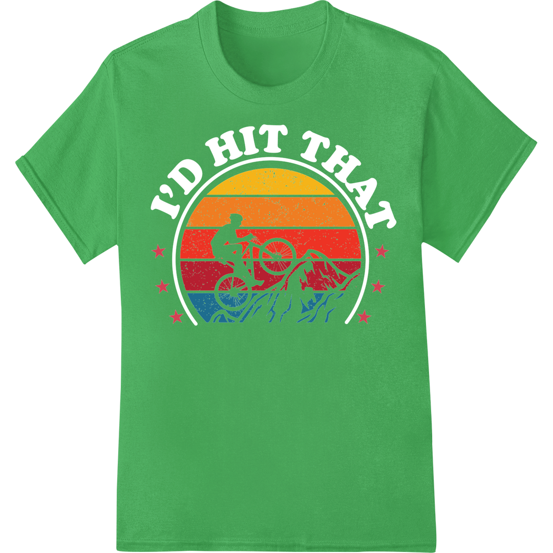 Retro Americana Bicycle Print | Vintage Summer Style on green shirt - SUPERDTF-DTF Prints-DTF Transfers-Custom DTF Prints