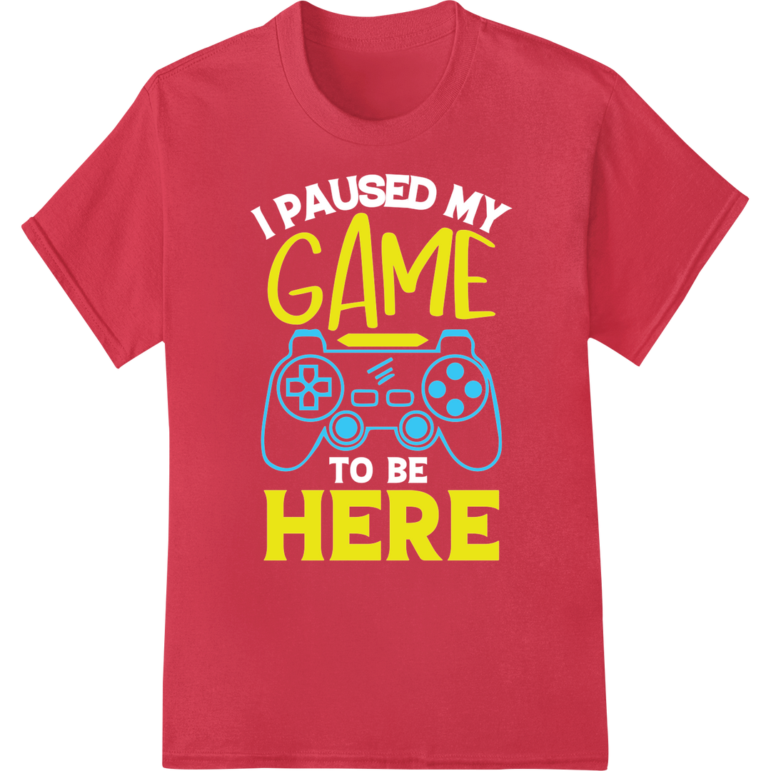 Retro Gaming Nostalgia: Game On with this Bold DTF Print on red shirt - SUPERDTF-DTF Prints-DTF Transfers-Custom DTF Prints