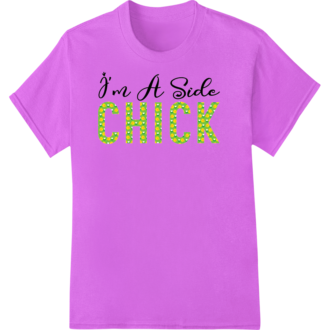 Adorable 'I'm A Sede Chick' Easter DTF Print Heat Transfer on purple shirt - SUPERDTF-DTF Prints-DTF Transfers-Custom DTF Prints