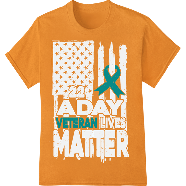 Bold Veteran Awareness Ribbon DTF Print Transfer on orange shirt - SUPERDTF-DTF Prints-DTF Transfers-Custom DTF Prints