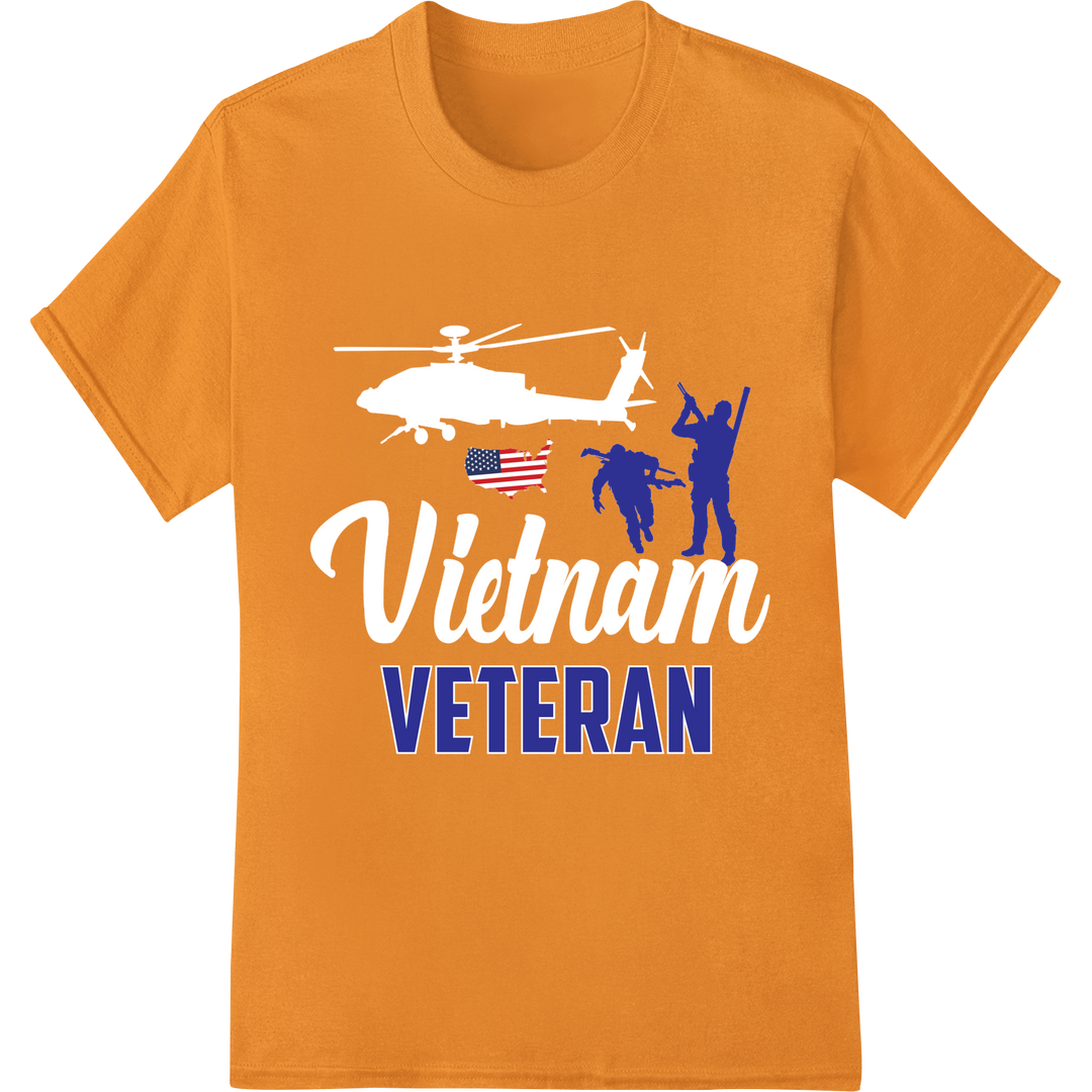 Bold Veteran DTF Print Heat Transfer - Honor Our Heroes on orange shirt - SUPERDTF-DTF Prints-DTF Transfers-Custom DTF Prints