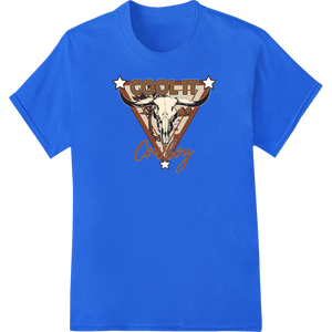 Rugged Cowboy Skull Cool-it Super DTF Heat Transfer Print with custom high-quality t-shirt printing artwork