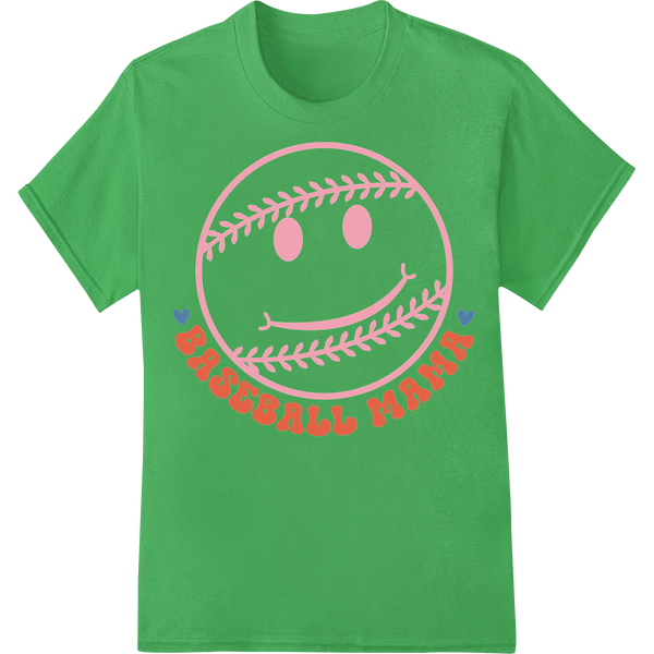 Adorable 'Baseball Mama' Heat Transfer for Sports-Loving Moms on green shirt - SUPERDTF-DTF Prints-DTF Transfers-Custom DTF Prints