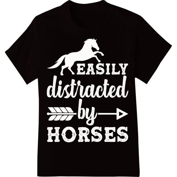 Versatile White DTF Print for Horse Racing Designs on black shirt - SUPERDTF-DTF Prints-DTF Transfers-Custom DTF Prints