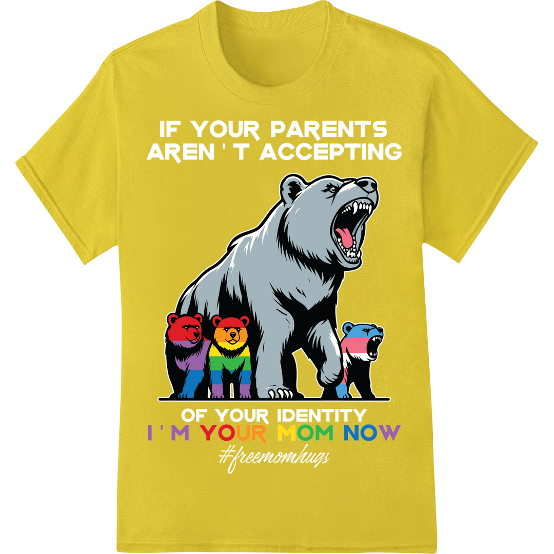 Fierce LGBT Mama Bear - I'm Your Mom Now Mother's Day on yellow shirt - SUPERDTF-DTF Prints-DTF Transfers-Custom DTF Prints