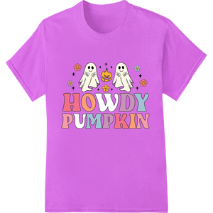 Premium quality apparel decoration on Cute Ghost Family Halloween Design - Howdy Pumpkin