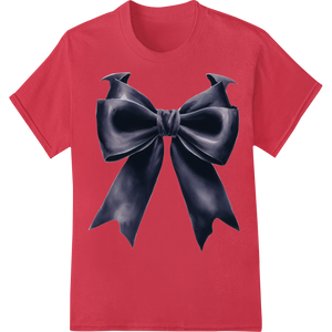 Innovative innovative apparel printing design on Elegant Black Satin Bow Heat Transfer by Super DTF